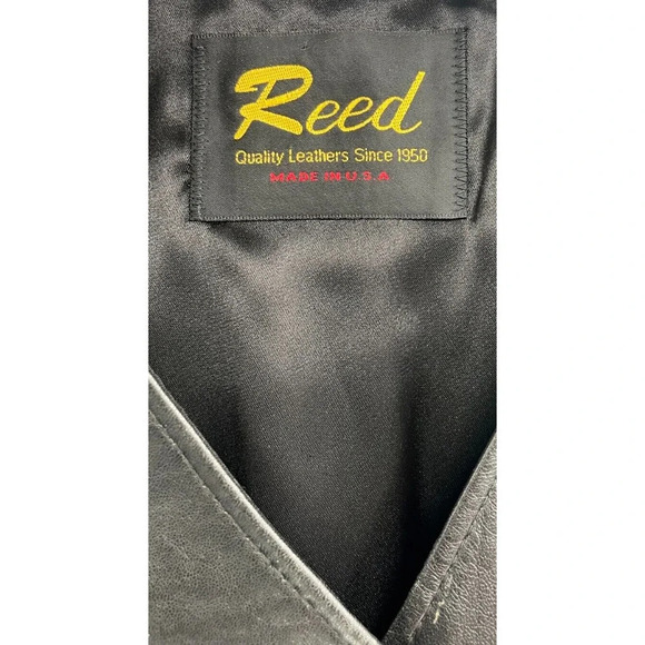 Reed Vintage Leather Vest Button Down with Pockets Adjustable Back Strap Black - Picture 11 of 12